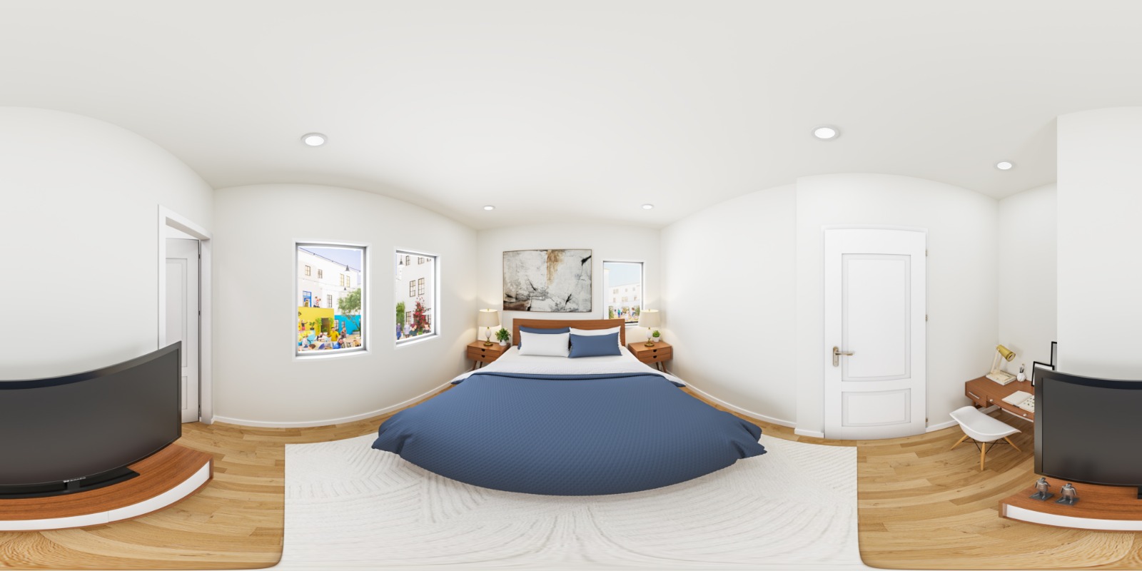 18. 360 Render of a  small bedroom, Arizona, USA